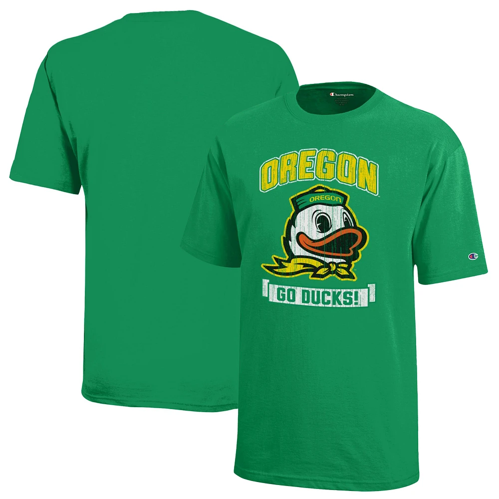 Youth Champion Green Oregon Ducks Strong Mascot T-Shirt