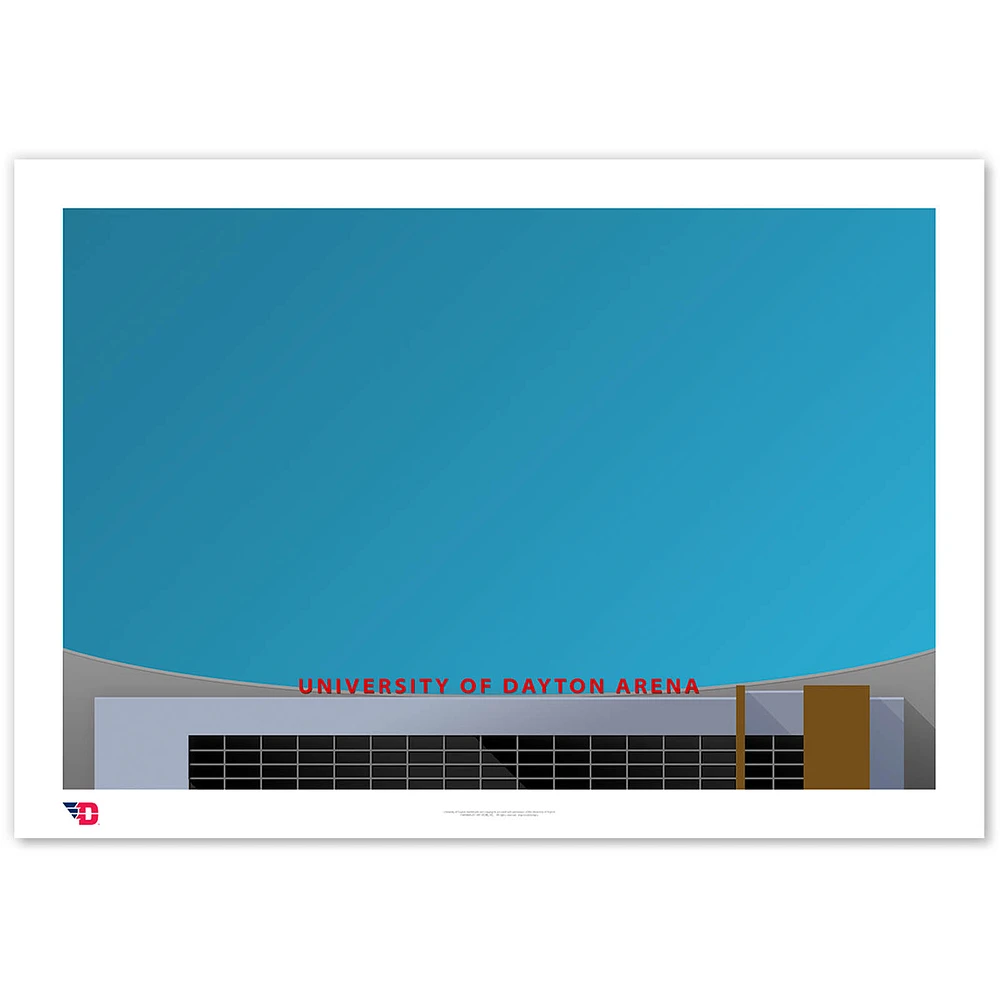 Dayton Flyers Minimalist UD Arena 36'' x 24'' Fine Art Print