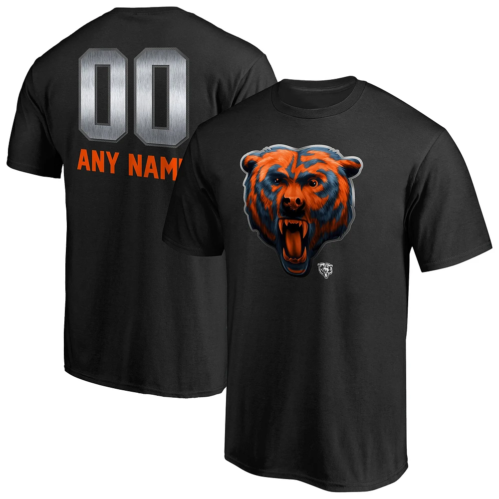Men's Black Chicago Bears Personalized Midnight Mascot T-Shirt