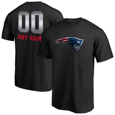 Men's Black New England Patriots Personalized Midnight Mascot T-Shirt