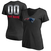Women's Black New England Patriots Personalized Midnight Mascot T-Shirt
