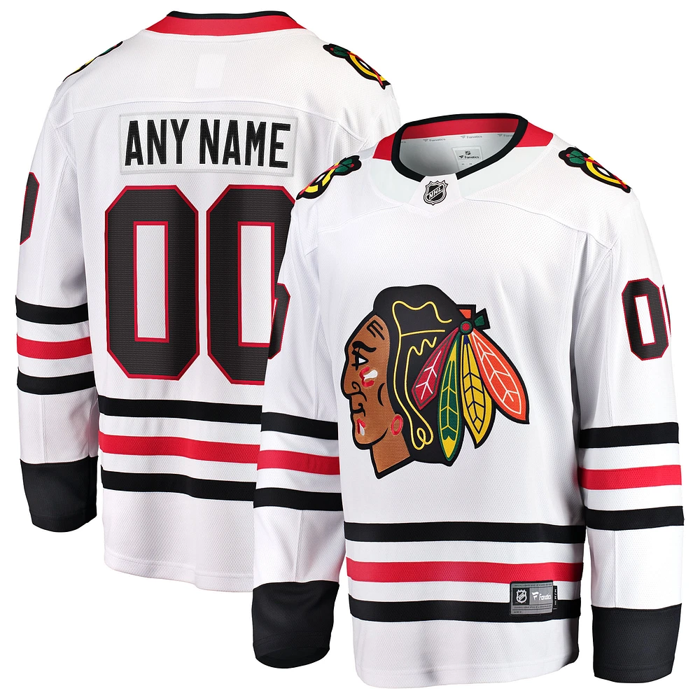 Men's Fanatics White Chicago Blackhawks Away Breakaway Custom Jersey