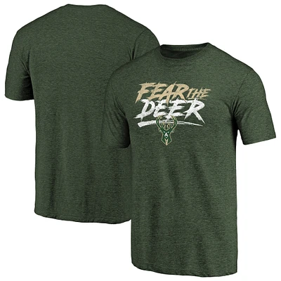 Men's Green Milwaukee Bucks Fear the Deer Hometown Collection Tri-Blend T-Shirt