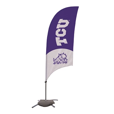 TCU Horned Frogs 7.5' Two-Tone Razor Feather Stake Flag with Base