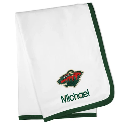 White Minnesota Wild Personalized Baby Blanket