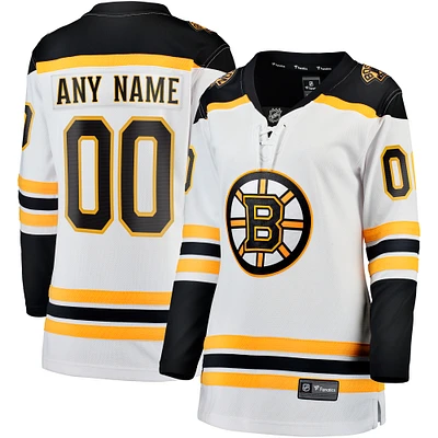 Women's Fanatics White Boston Bruins Away Breakaway Custom Jersey
