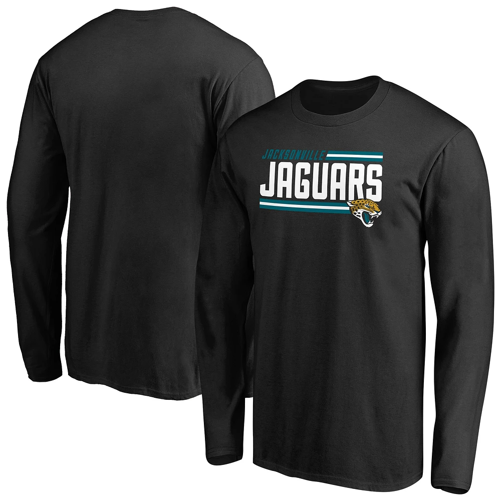Men's Black Jacksonville Jaguars Iconic Collection On Side Stripe Long Sleeve T-Shirt