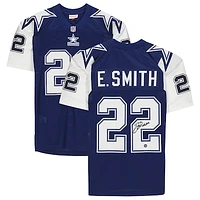 Emmitt Smith Dallas Cowboys Autographed Navy Mitchell & Ness Authentic 1995 Throwback Jersey with "HOF 2010" Inscription