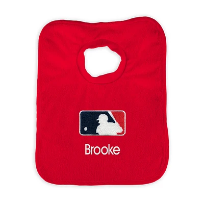 Infant Red MLB Personalized Bib