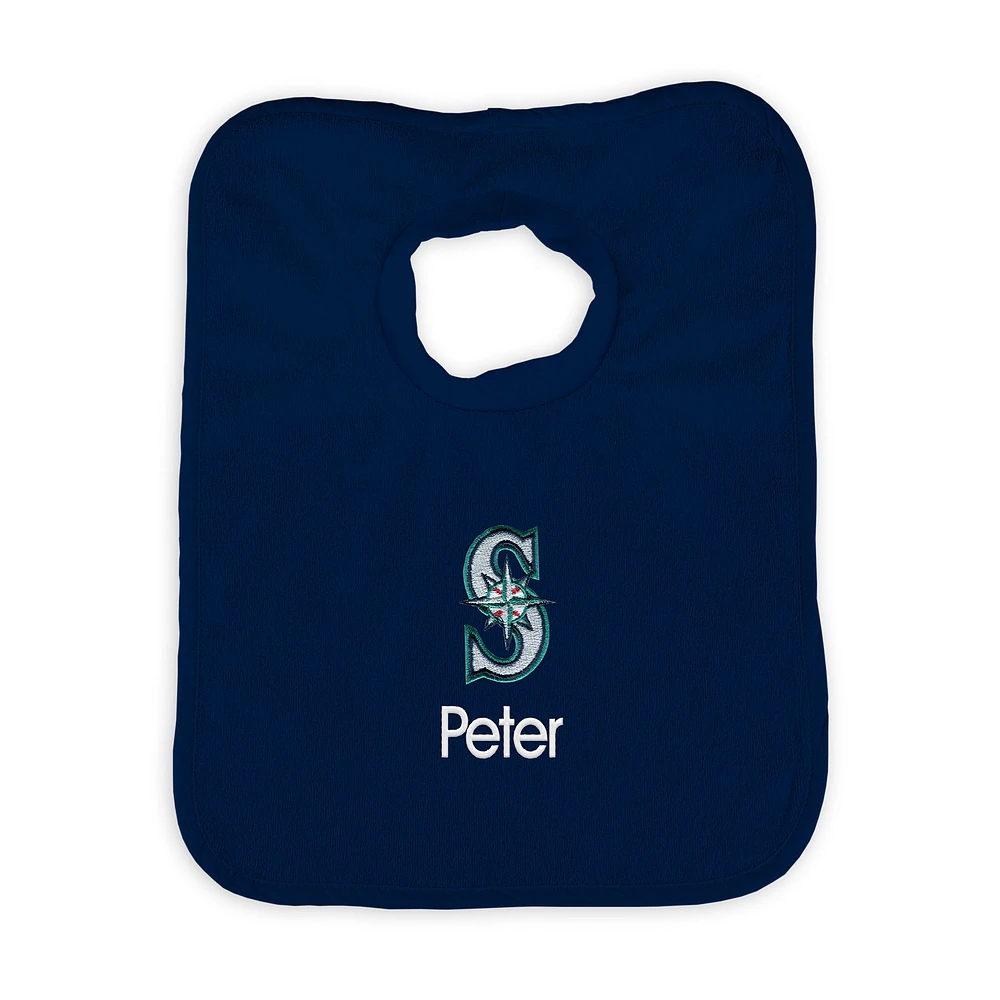 Infant Navy Seattle Mariners Personalized Bib