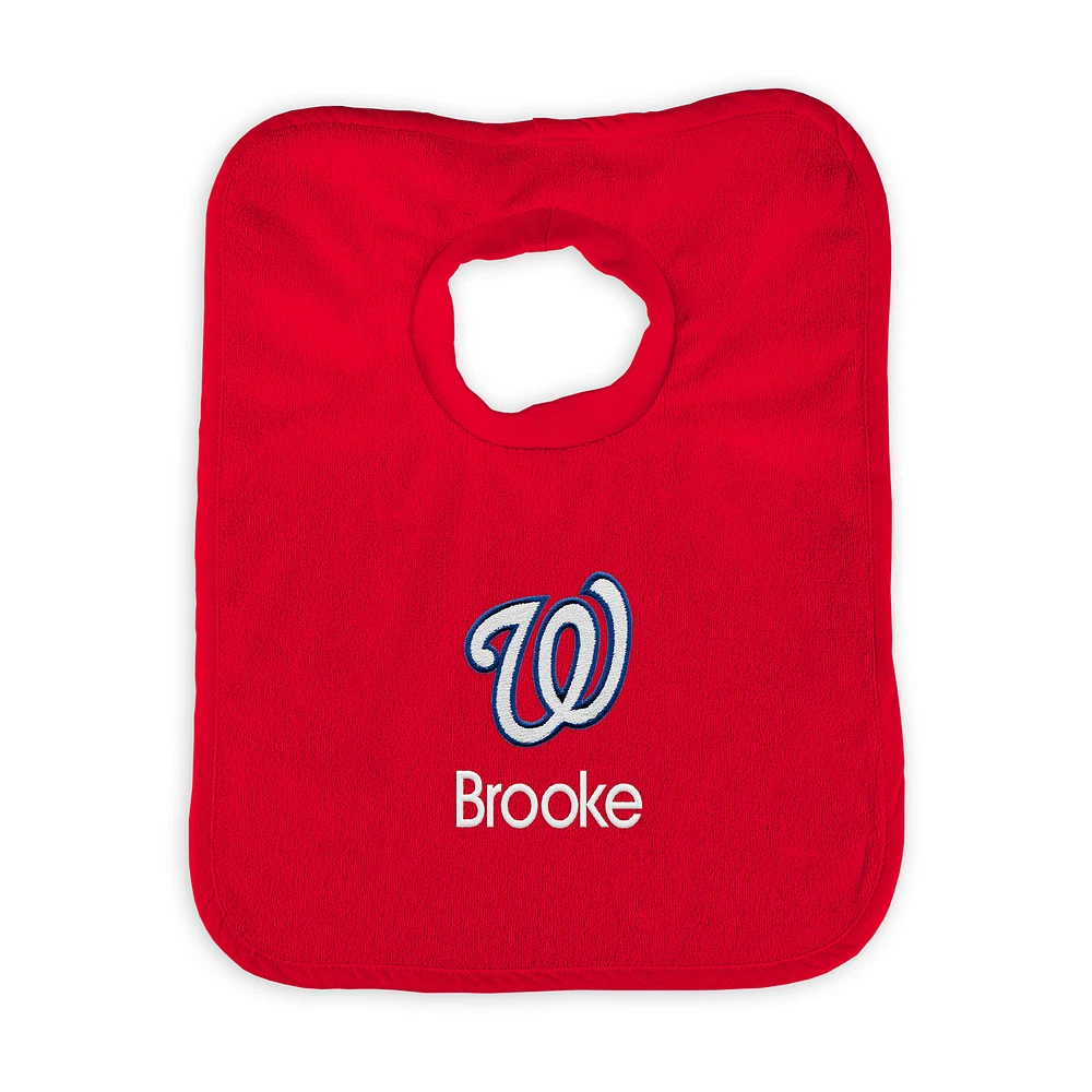 Infant Red Washington Nationals Personalized Bib