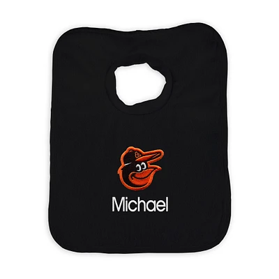 Infant Black Baltimore Orioles Personalized Bib