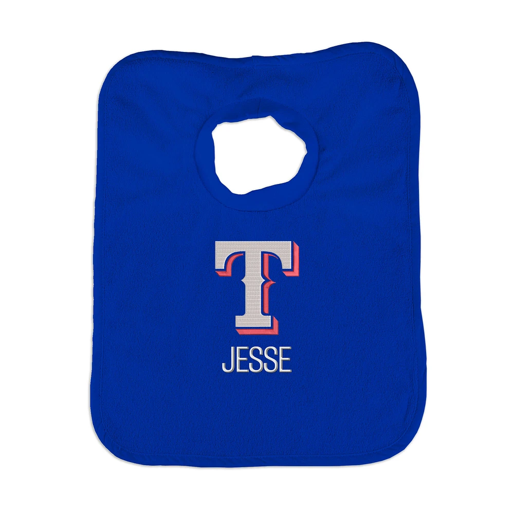 Infant Royal Texas Rangers Personalized Bib