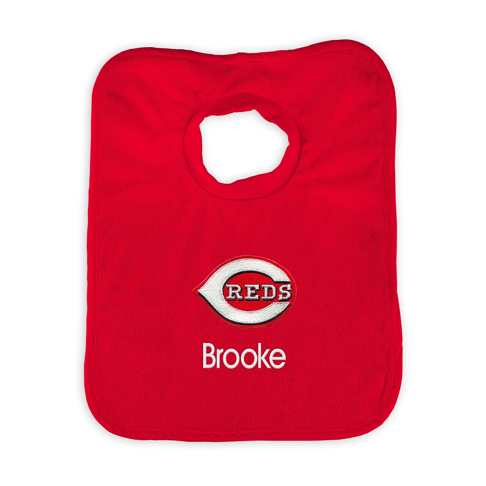 Infant Red Cincinnati Reds Personalized Bib