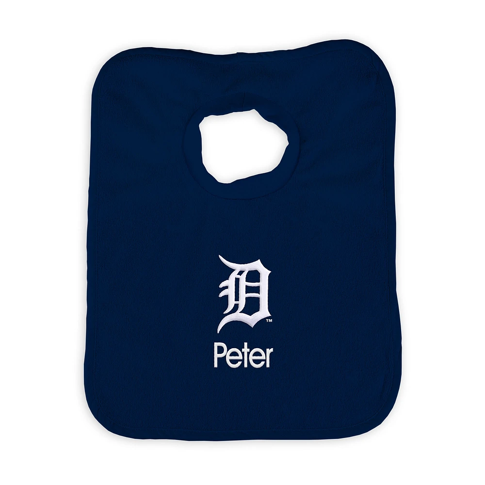 Infant Navy Detroit Tigers Personalized Bib
