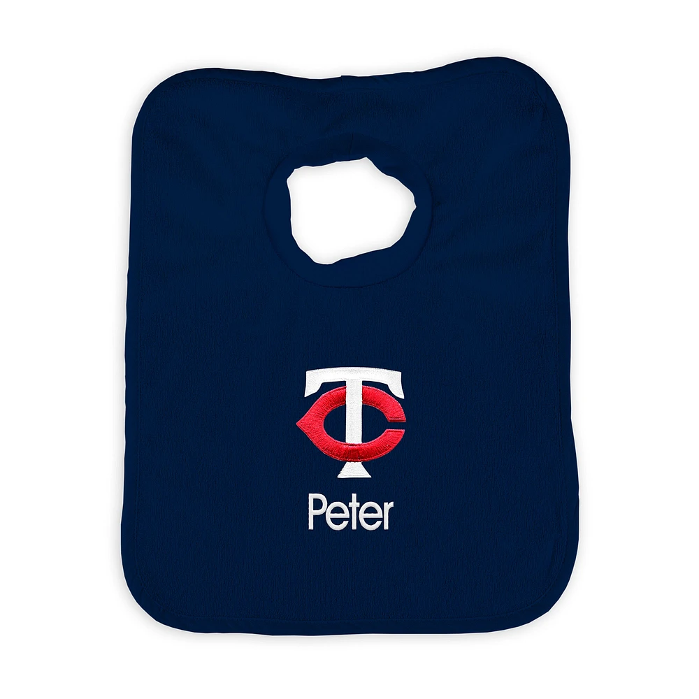 Infant Navy Minnesota Twins Personalized Bib