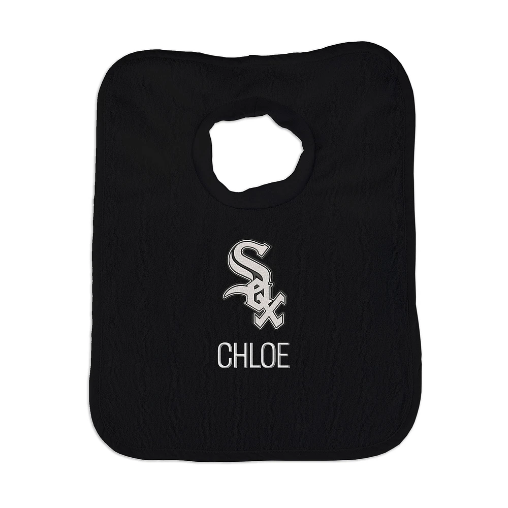 Infant Black Chicago White Sox Personalized Bib