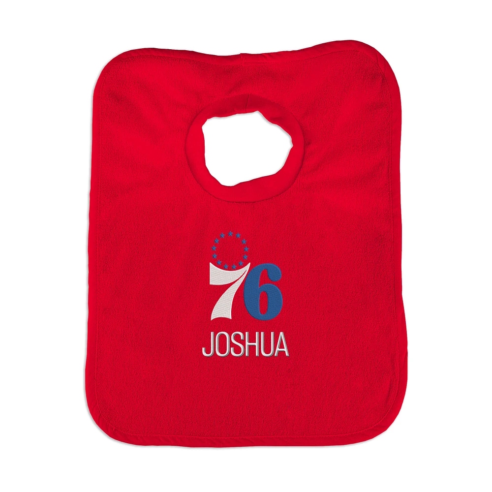 Infant Red Philadelphia 76ers Personalized Bib
