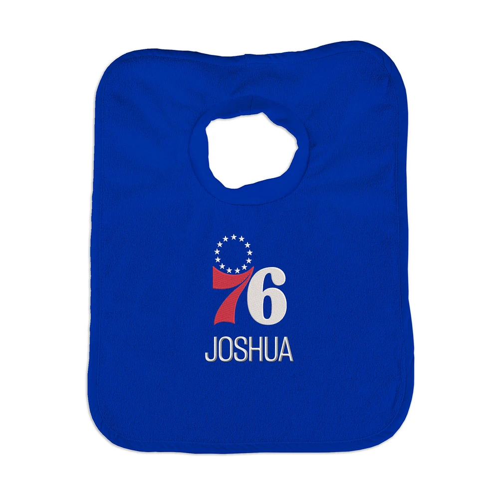 Infant Royal Philadelphia 76ers Personalized Bib