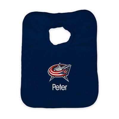 Infant Navy Columbus Blue Jackets Personalized Bib