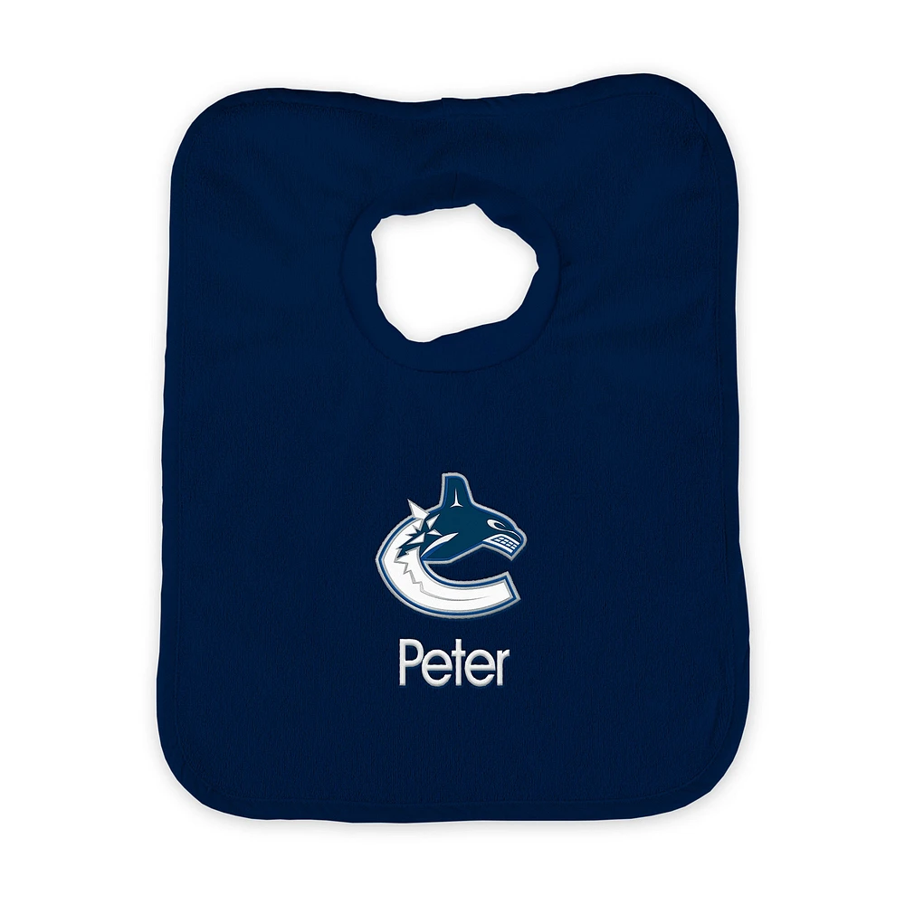 Infant Navy Vancouver Canucks Personalized Bib