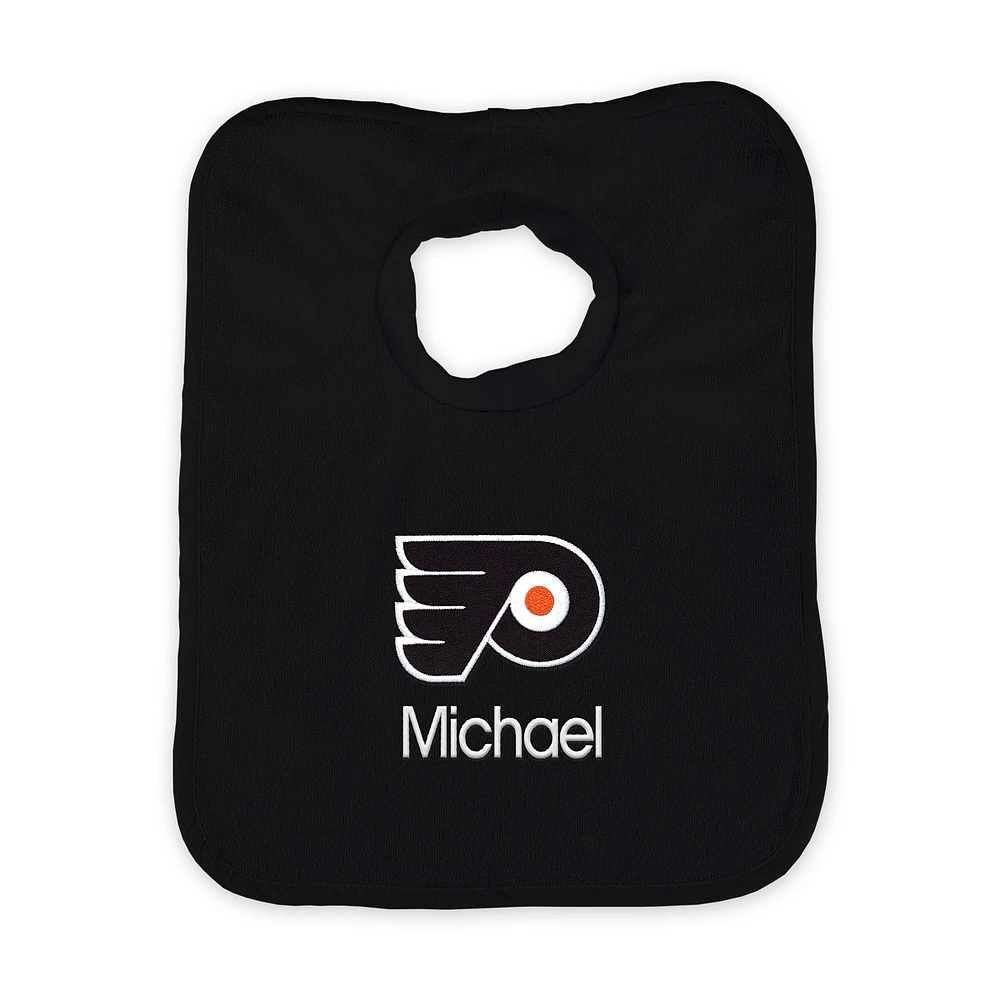 Infant Black Philadelphia Flyers Personalized Bib