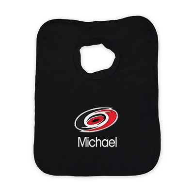 Infant Black Carolina Hurricanes Personalized Bib
