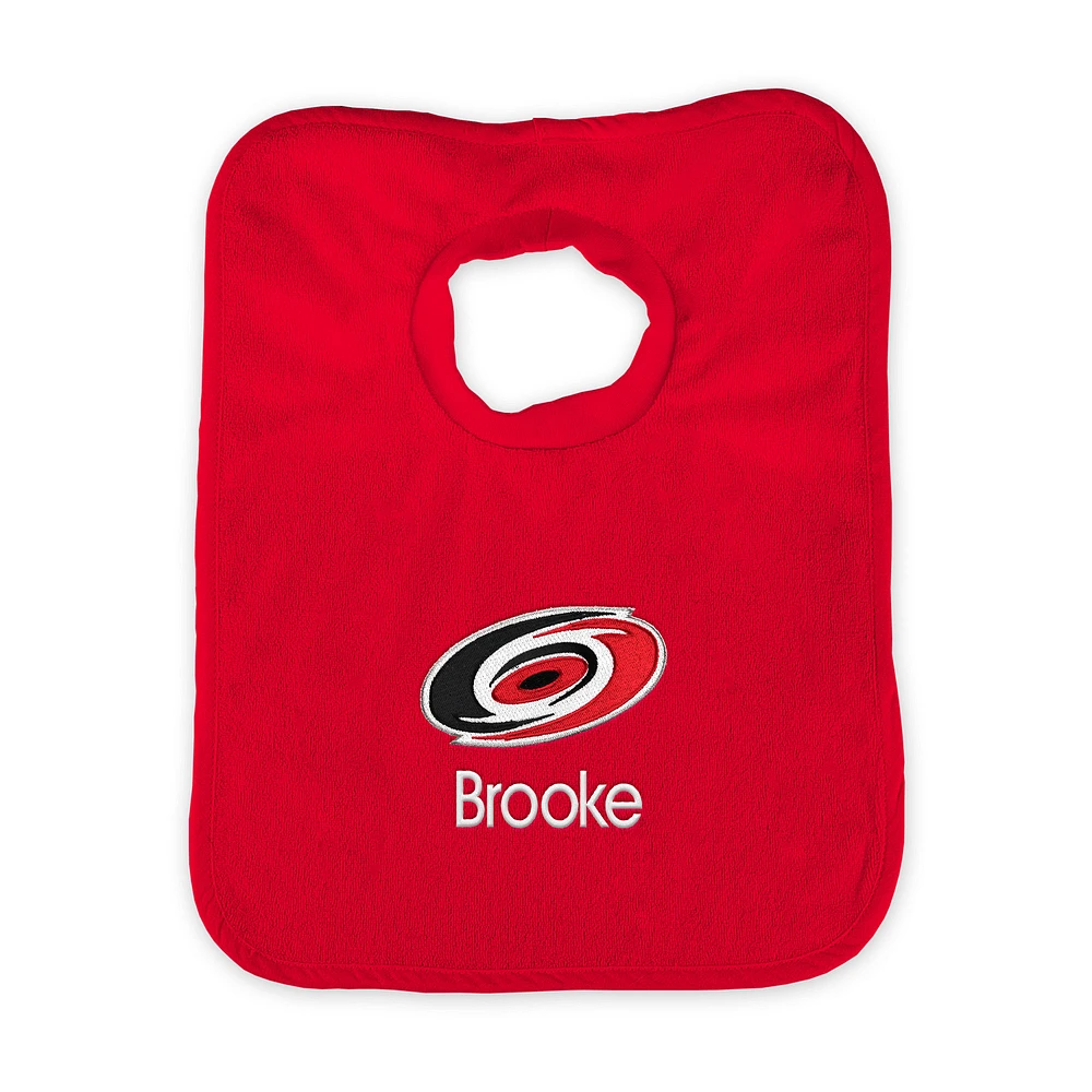 Infant Red Carolina Hurricanes Personalized Bib
