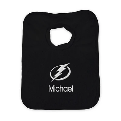 Infant Black Tampa Bay Lightning Personalized Bib