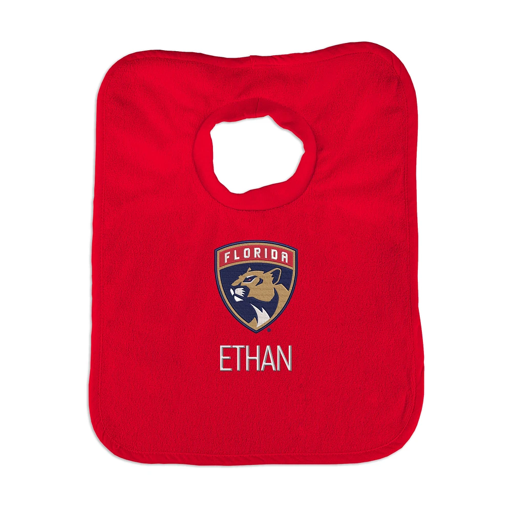 Infant Red Florida Panthers Personalized Bib
