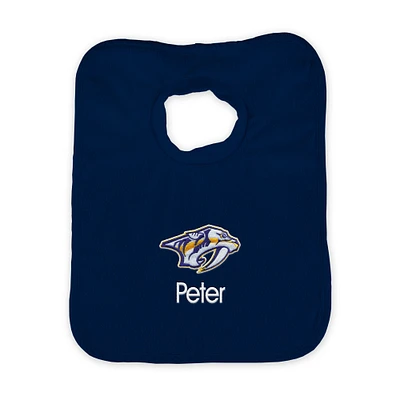 Infant Navy Nashville Predators Personalized Bib