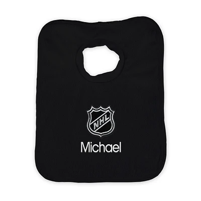Infant Black NHL Personalized Bib