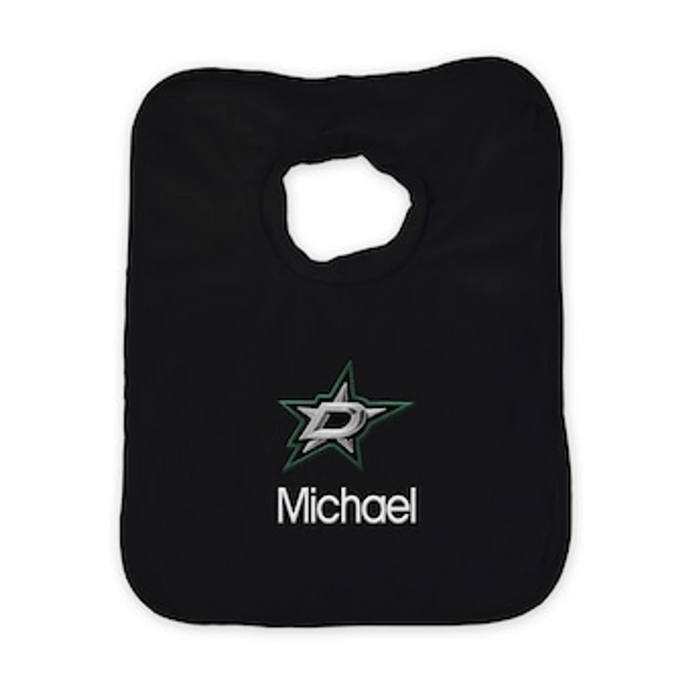 Infant Black Dallas Stars Personalized Bib
