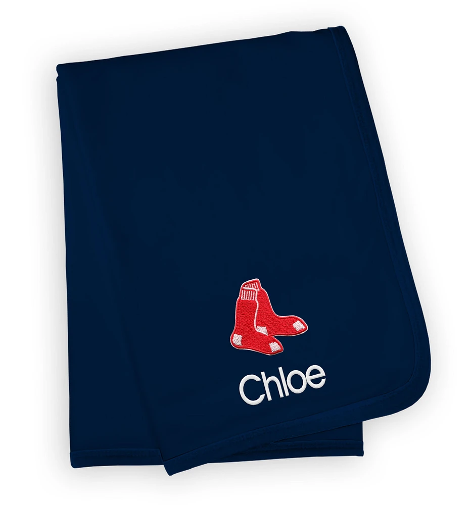 Infant Navy Boston Red Sox Personalized Team Blanket