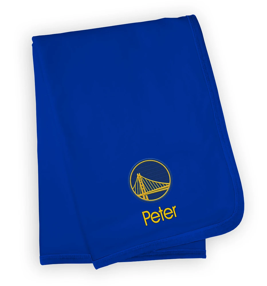 Infant Royal Golden State Warriors Personalized Blanket