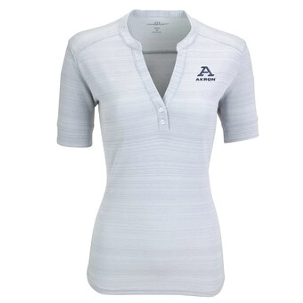 Women's Silver Akron Zips Strata Textured Henley Shirt