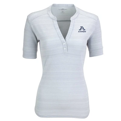 Women's Silver Akron Zips Strata Textured Henley Shirt