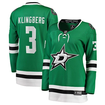 Women's Fanatics John Klingberg Kelly Green Dallas Stars Breakaway Player Jersey
