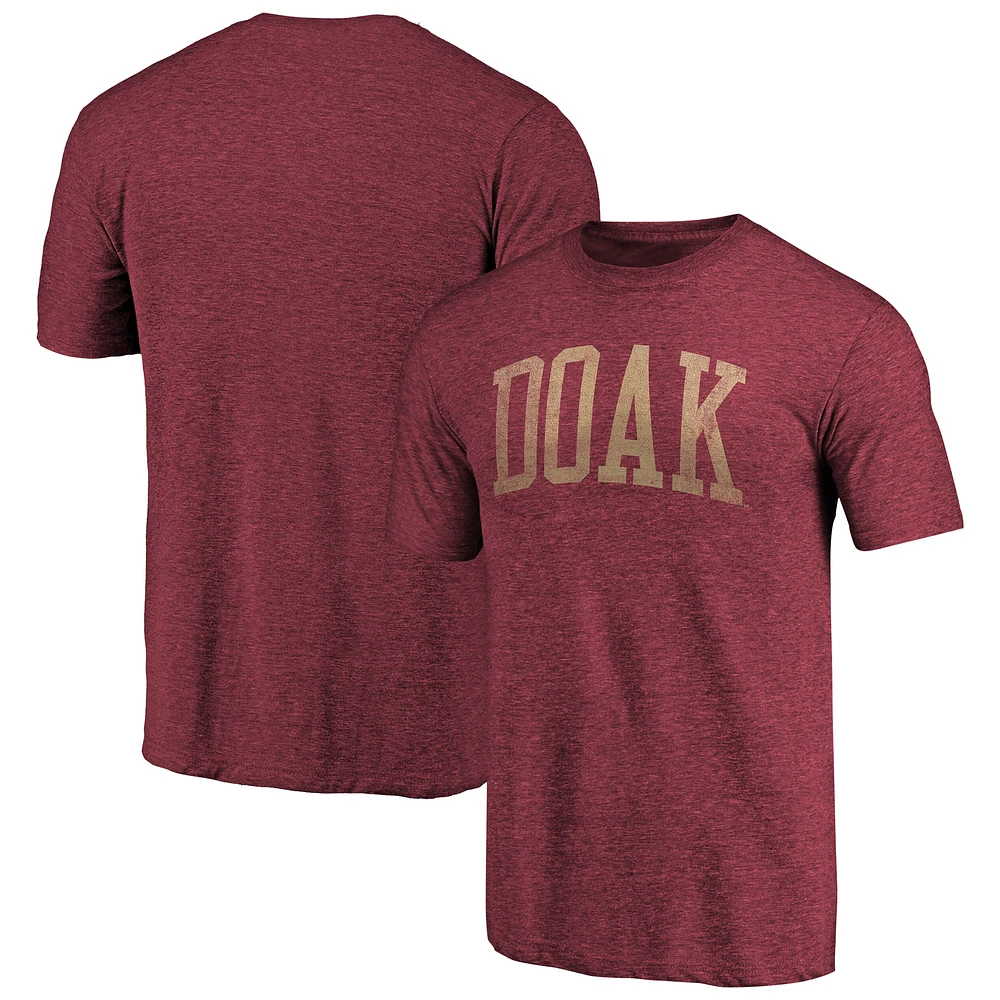 Men's Heathered Garnet Florida State Seminoles Arched Battle Cry Tri-Blend T-Shirt