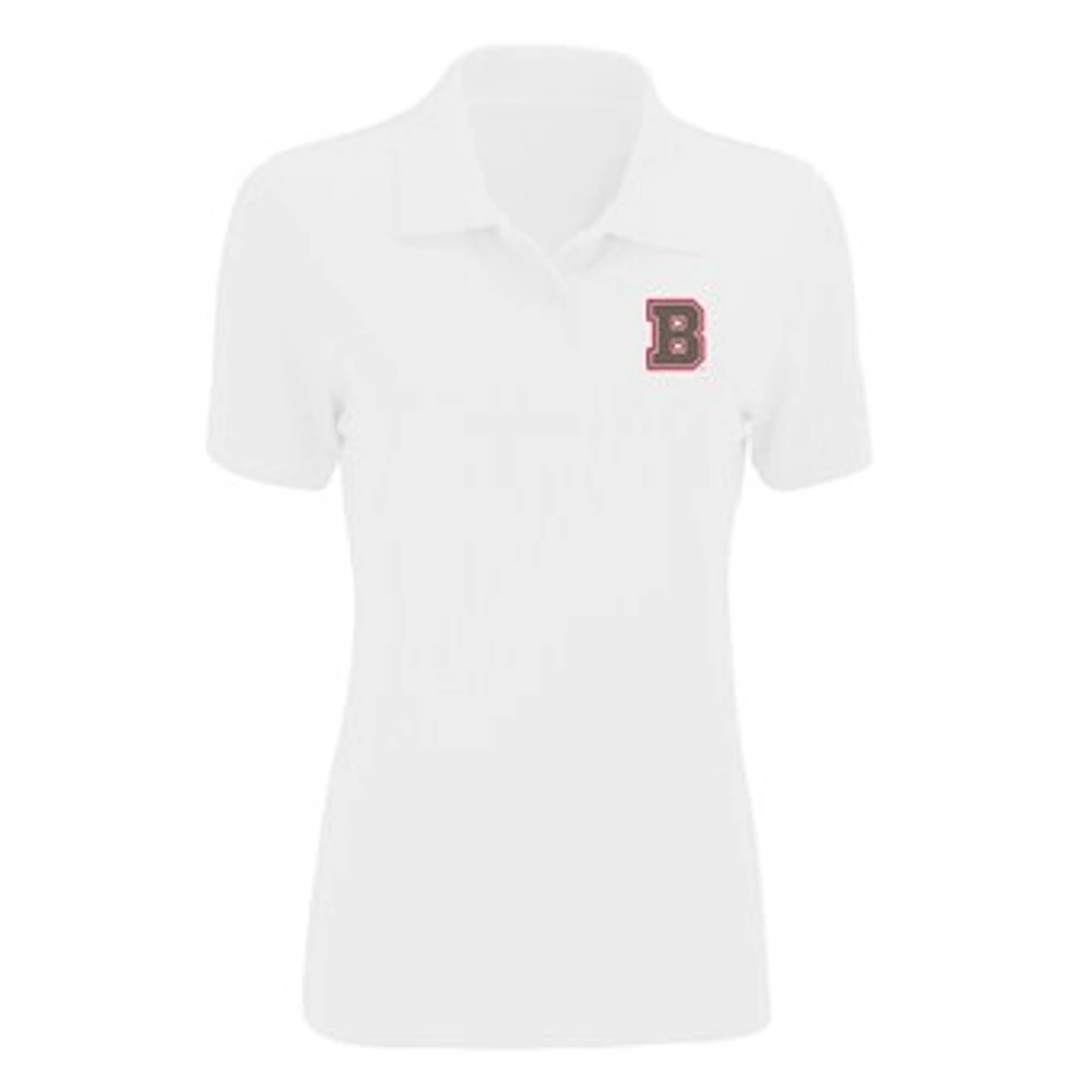 Women's White Brown Bears Vansport Omega Plus Size Tech Polo