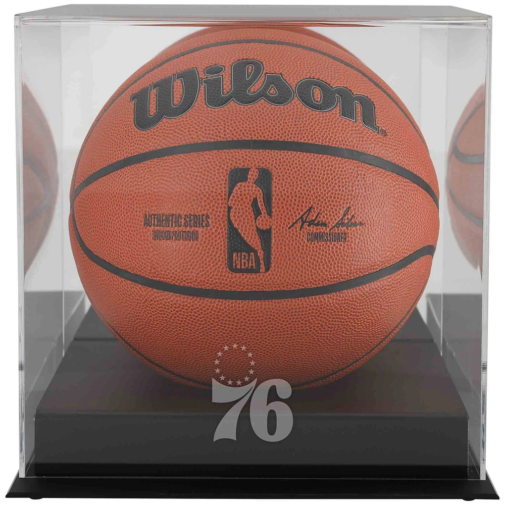 Philadelphia 76ers Blackbase Team Logo Basketball Display Case with Mirrored Back