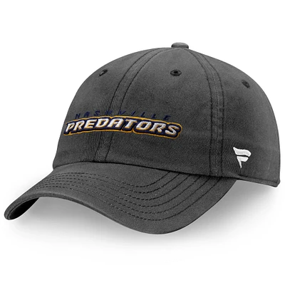 Men's Fanatics Charcoal Nashville Predators Wordmark Core Fundamental Adjustable Hat