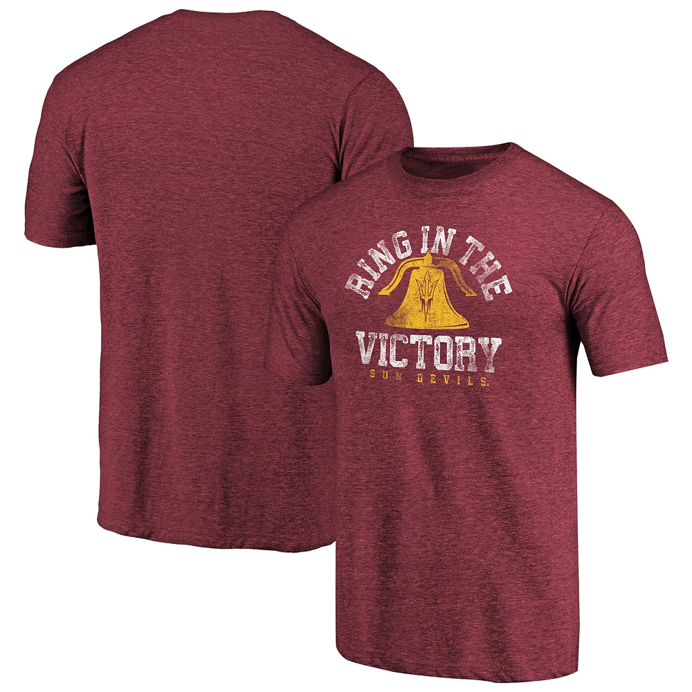 Men's Heathered Maroon Arizona State Sun Devils Hometown Collection Tri-Blend T-Shirt