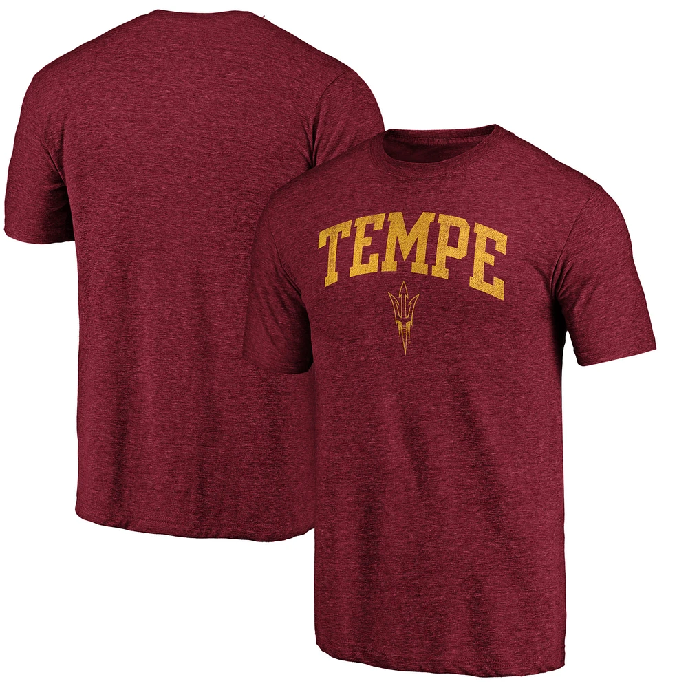 Men's Heathered Maroon Arizona State Sun Devils Hometown Arched City Tri-Blend T-Shirt