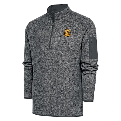 Men's Antigua Charcoal Minnesota Duluth Bulldogs Fortune Big & Tall Quarter-Zip Pullover Jacket