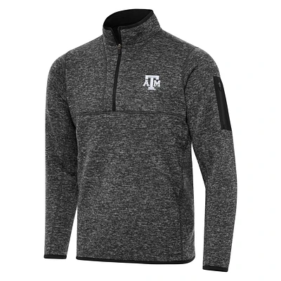 Men's Antigua Black Texas A&M Aggies Fortune Big & Tall Quarter-Zip Pullover Jacket