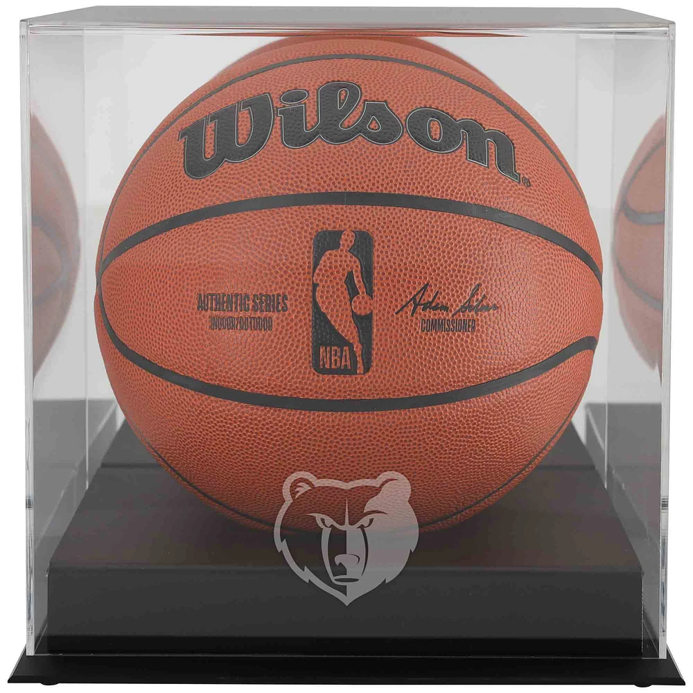 Memphis Grizzlies Black Base Team Logo Basketball Display Case with Mirrored Back