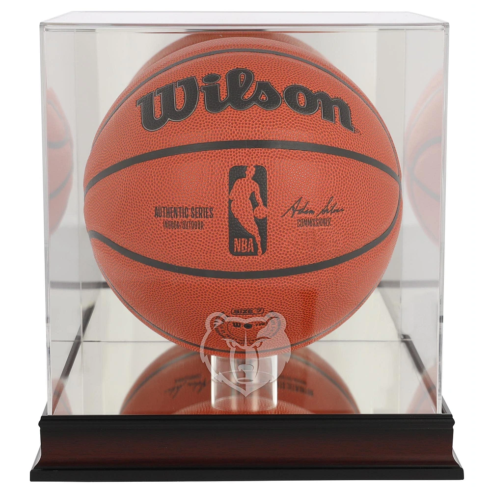 Memphis Grizzlies Mahogany Team Logo Basketball Display Case with Mirrored Back