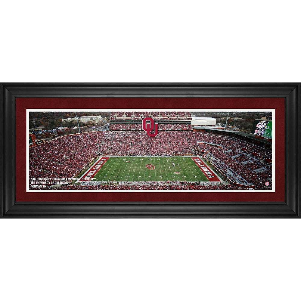 Oklahoma Sooners Framed 10'' x 30'' Gaylord Family Oklahoma Memorial Stadium Panoramic Photograph
