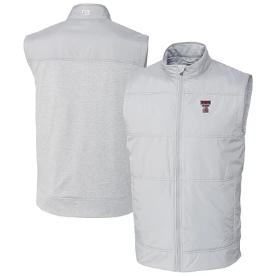 Men's Cutter & Buck Silver Texas Tech Red Raiders Stealth Full-Zip Vest